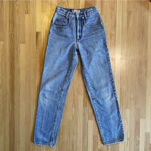 Vintage Guess Denim Jeans Size 25 Medium Wash Faded High Rise Taper Mom